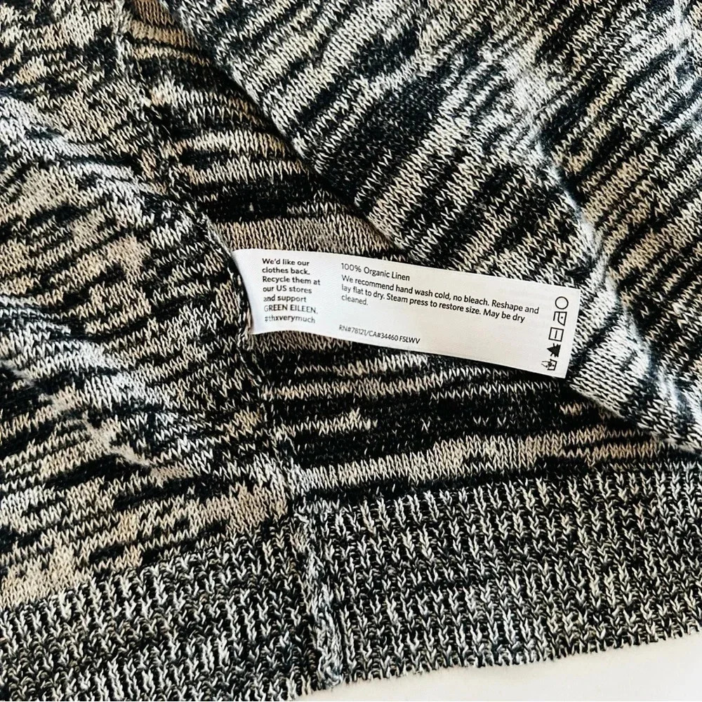Eileen Fisher Organic Linen Twisted Block Cardigan | S - Picture 4 of 7